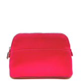 HERMES Bolide Pouch 20, a small accessory case/makeup pouch/multi-purpose pouch, canvas, women's, pink, like new — Like New