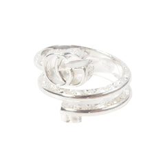 GUCCI 770719 Double G Key Motif Ring, AG925 Sterling Silver, 18k Gold, Made in Italy, Weight 8.36g, Men's — Like New