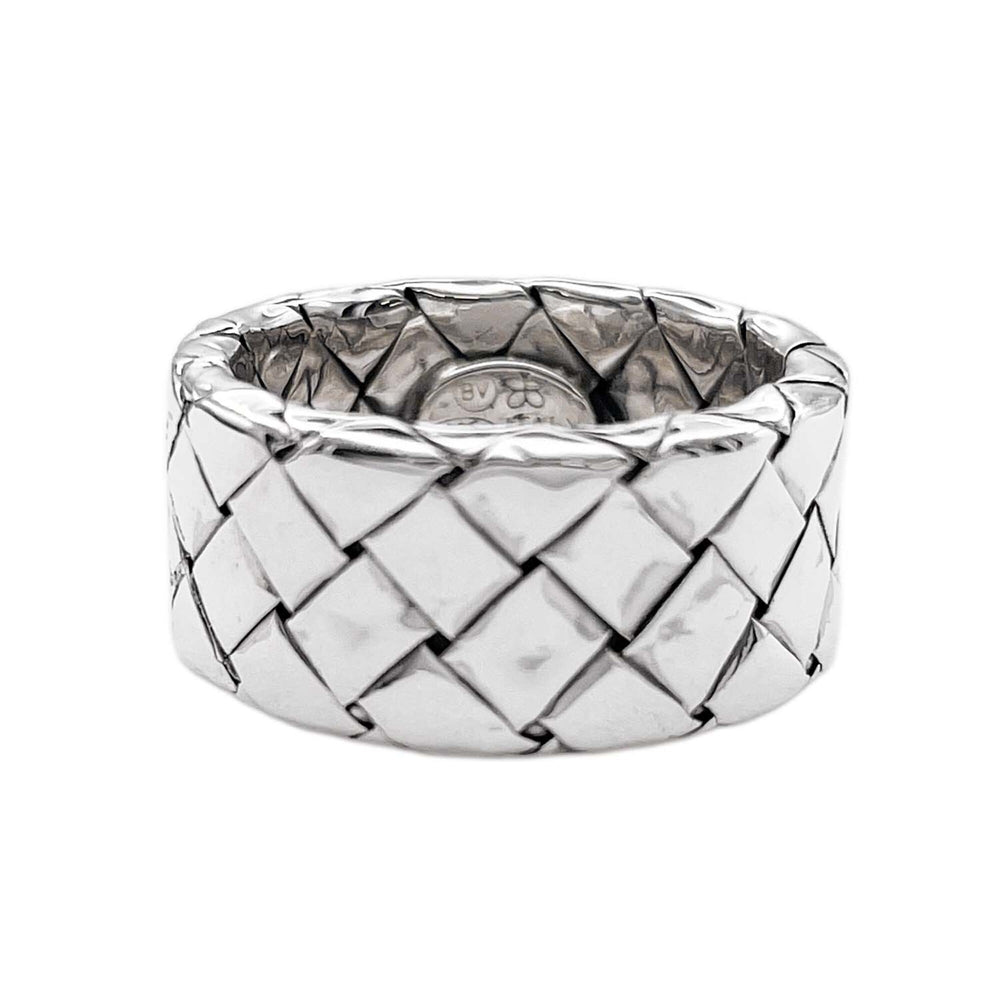 BOTTEGA VENETA Intrecciato Ring, SV925 7824, Silver, Men's & Women's — Like New