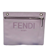 FENDI Zucca Clutch Bag 7AR985 Gray Purple Leather Men's Women's — Like New