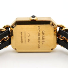 CHANEL Premiere Original Edition Watch, GP (Gold Plated), Leather, Women's, Black, H6951 — Very Good