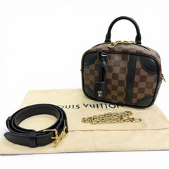 LOUIS VUITTON N50063 Damier Valisette Souple BB Canvas Shoulder Bag, Brown, Made in France, Women's, with Dust Bag — Like New