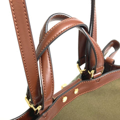 FENDI 8BH374 FF Peekaboo X Tote Shoulder Bag Cotton Women's Green — New - Store Return