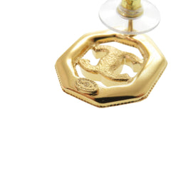 Chanel Matelassé Coco Mark T24 A Stone Gold Earrings Accessory 1644 CHANEL — Like New