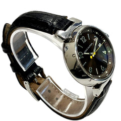 Louis Vuitton Tambour Q1311 Watch, Total Weight 49.5g, Stainless Steel, Genuine Leather Strap, Quartz Movement, Brown Dial — Good