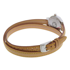 Louis Vuitton Tambour Watch Q1211, Stainless Steel and Leather Quartz Movement, Analog Display, Brown Dial, Women's — Very Good
