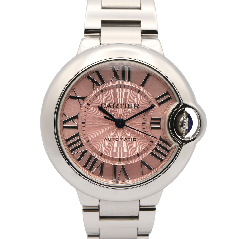 Cartier Ballon Bleu 33mm Watch, Stainless Steel, Ladies, Pink Tone, W6920100 — Very Good