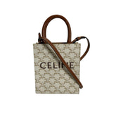 Celine Mini Partial Cabas Triomphe Handbag in White — Like New