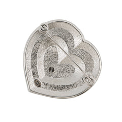 Chanel Brooch Heart Coco Mark Metal Rhinestone B23 B CHANEL BROACH — Like New