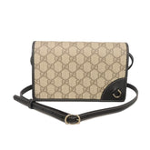 Gucci GUCCI Shoulder Bag GG Emblem Super Calf Black Web 2WAY Supreme Beige 820688 FAD6L 9741 Men's Women's — Like New