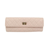 Chanel Matelasse 2.55 Jewelry Case Women's Leather Clutch Bag Light Pink — Like New