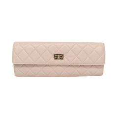 Chanel Matelasse 2.55 Jewelry Case Women's Leather Clutch Bag Light Pink — Like New
