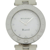 BVLGARI Bzero1 Watch, BZ35S/BZ35WLSL, Stainless Steel and Leather, Quartz Movement, Analog Display, White Dial, Women's — Very Good
