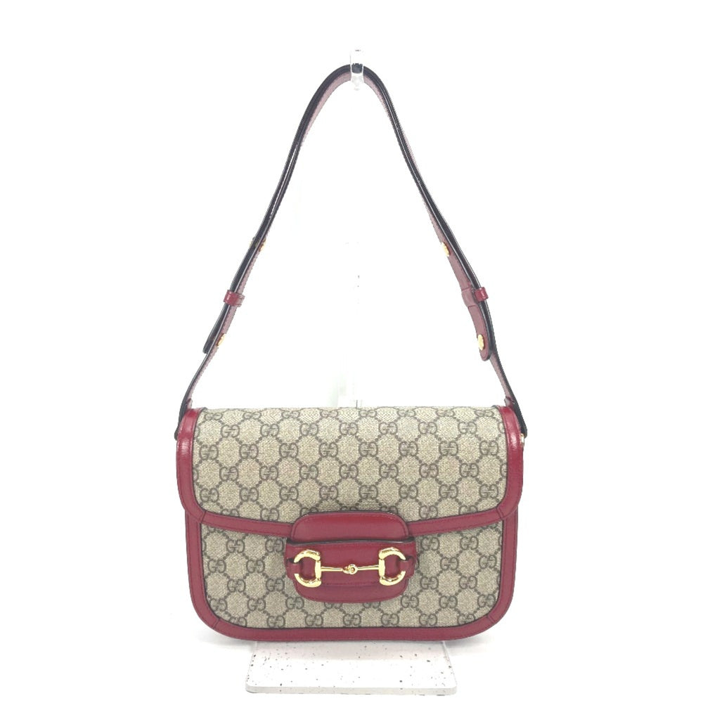 Gucci 602204 GG Supreme bag shawl Shoulder Bag Beige Red — Like New