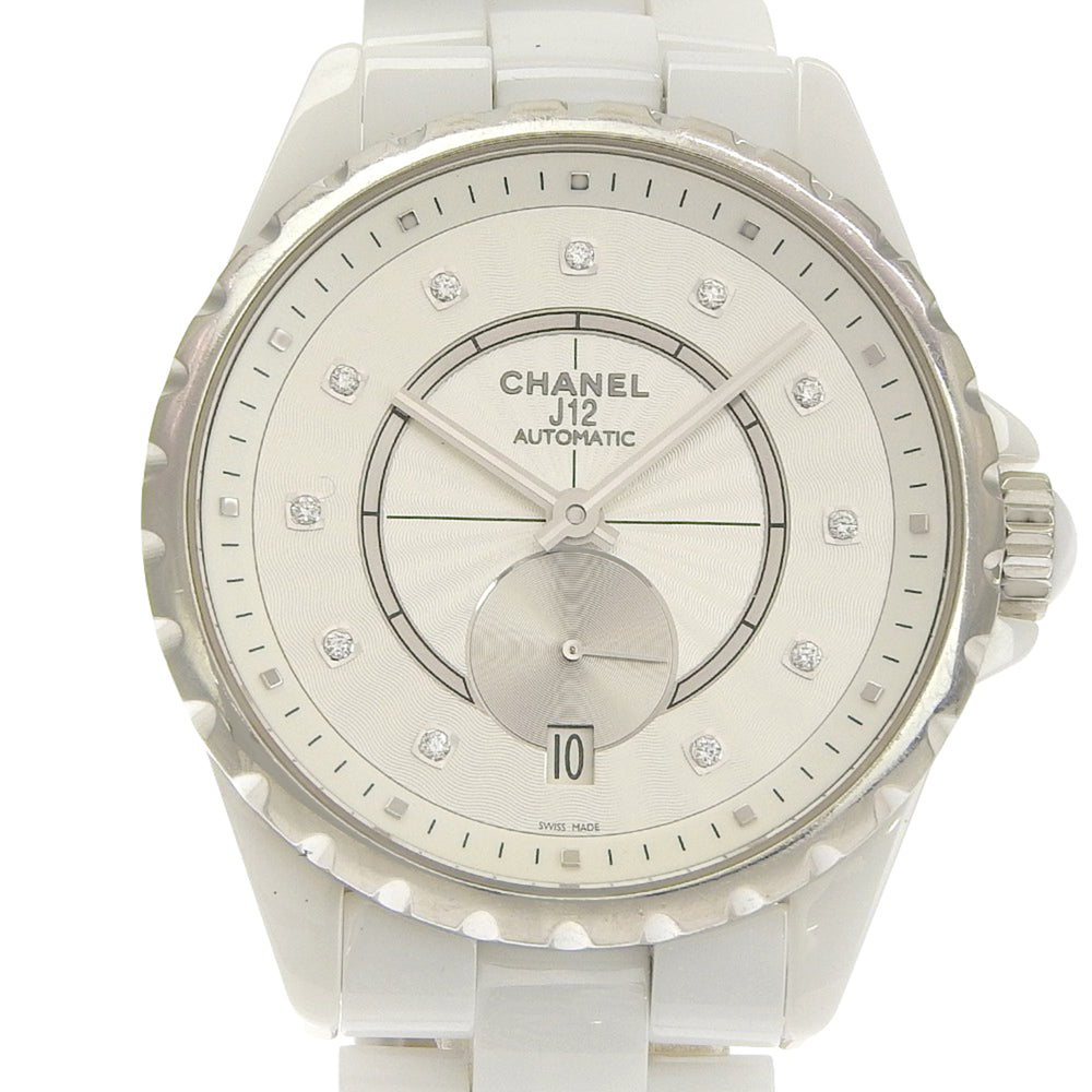 CHANEL J12 Watch, 11 Diamonds, Cal. 2895-2, H4345, White Ceramic with Automatic, Small Seconds, Dial, J12, Boys — Very Good