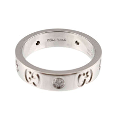 Gucci Icon #7 Ring with Diamonds, 18K White Gold (750) — Like New