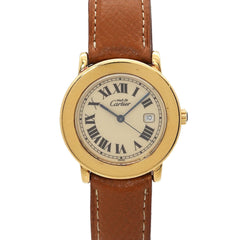 Cartier Must Ronde Vermeil LM W1006822 Women's Watch, Date, Ivory, SV925 Quartz Watch — Very Good