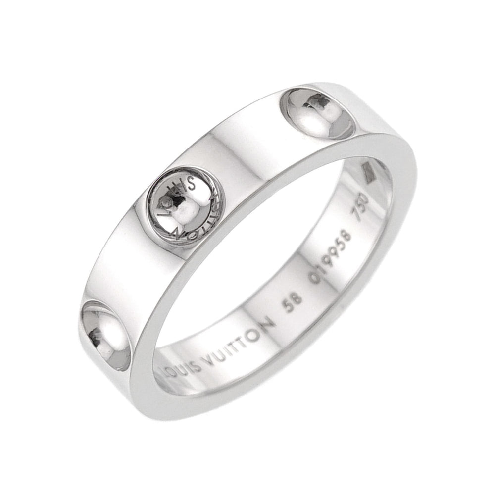 Louis Vuitton Petit Bague Empreinte Ring #58, 18K WG (White Gold 750) — Like New