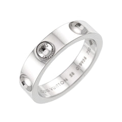 Louis Vuitton Petit Bague Empreinte Ring #58, 18K WG (White Gold 750) — Like New