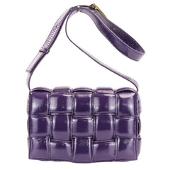 Bottega Veneta Padded Cassette Intrecciato Shoulder Bag 591970 Purple Women's — Like New
