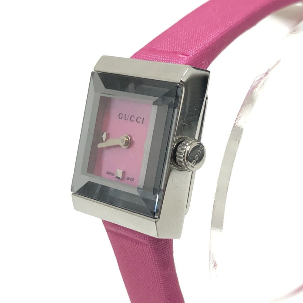 GUCCI 128.5 Pink Shell Quartz Wristwatch Watch SS Ladies Silver S-240816-8 — Good