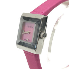 GUCCI 128.5 Pink Shell Quartz Wristwatch Watch SS Ladies Silver S-240816-8 — Good