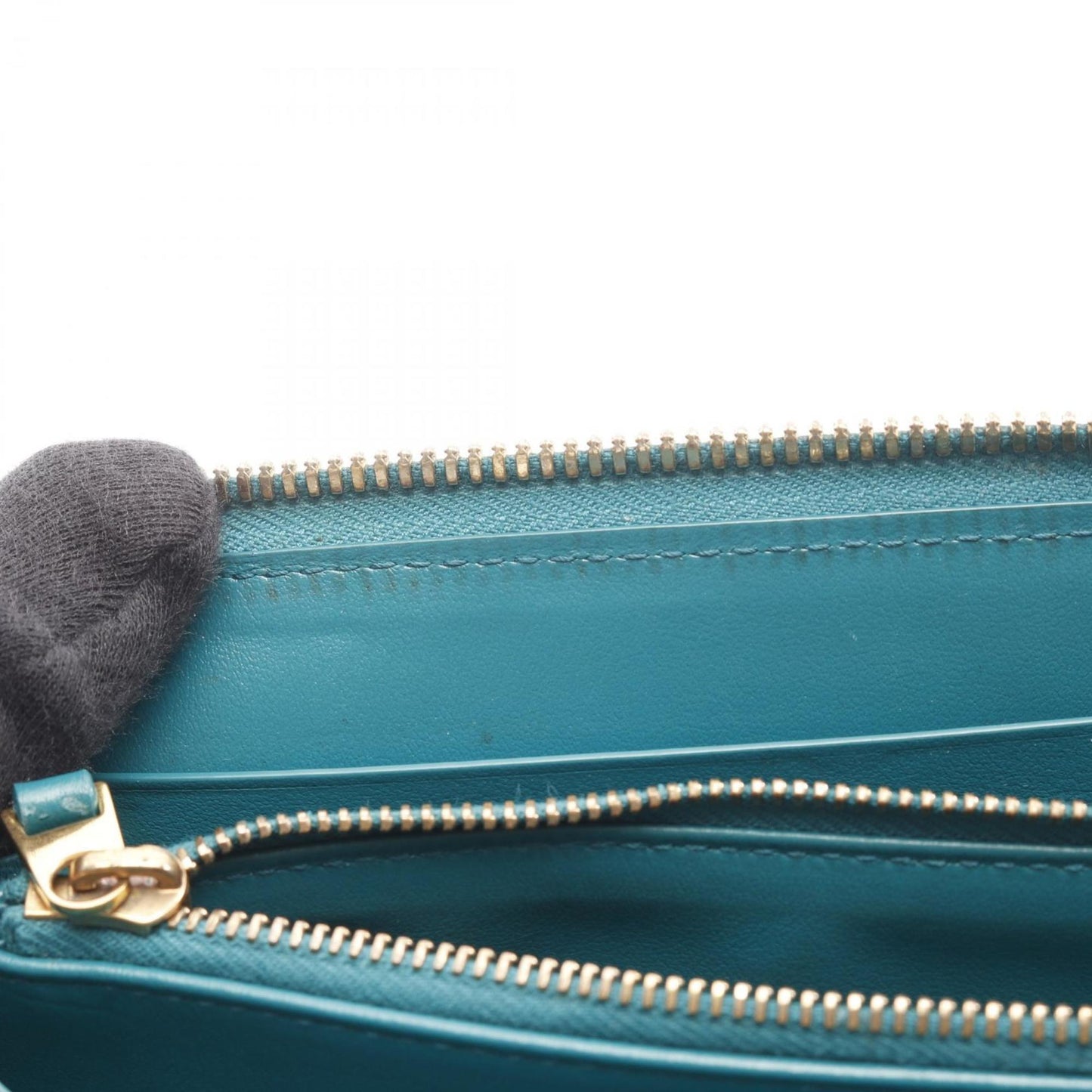 Bottega Veneta Intrecciato Round Long Wallet, Leather, Men's and Women's, Green