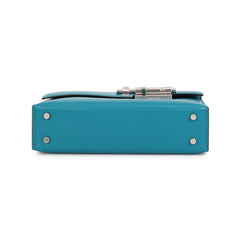 Hermes Chain Shoulder Bag Veroux Mini Blue Izmir Tadelakt C Stamp Handbag HERMES — Like New
