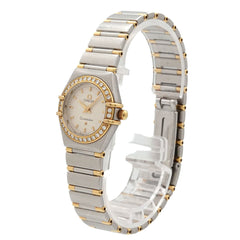 Omega Constellation Mini Combination 1267 30 Ladies' Watch, Diamond Bezel, Silver/YG Yellow Gold, Quartz Watch — Very Good