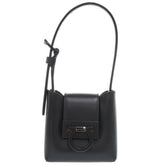 Like new Salvatore Ferragamo Gancini Trifoglio leather black handbag, model 0903 — Like New