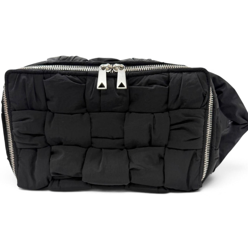 BOTTEGA VENETA 766314 Padded Tech Cassette Intrecciato Handbag, Black, Made in Italy, Men's, with Dust Bag — Like New