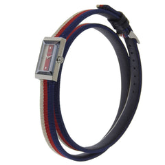 Gucci G Frame Tricolore Watch YA147502/147.5 Stainless Steel and Canvas Quartz Analog Display Multicolor Dial Women's — Very Good
