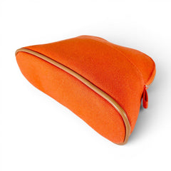 HERMES Bolide Mini Pouch, Toile H, Cosmetic Travel Case, Small Item Orange, Made in France, Women's — Like New