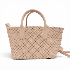 BOTTEGA VENETA 781670 Intrecciato Mini Cabas Lambskin 2-Way Handbag/Shoulder Bag with Pouch, Pink, Made in Italy, Women's, Dust — Like New