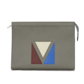 Louis Vuitton LOUIS VUITTON Clutch Bag Pochette Voyage MM America's Cup Grey RFID IC Chip Unused Taiga Glacier M59147 Men's — New - Store Return