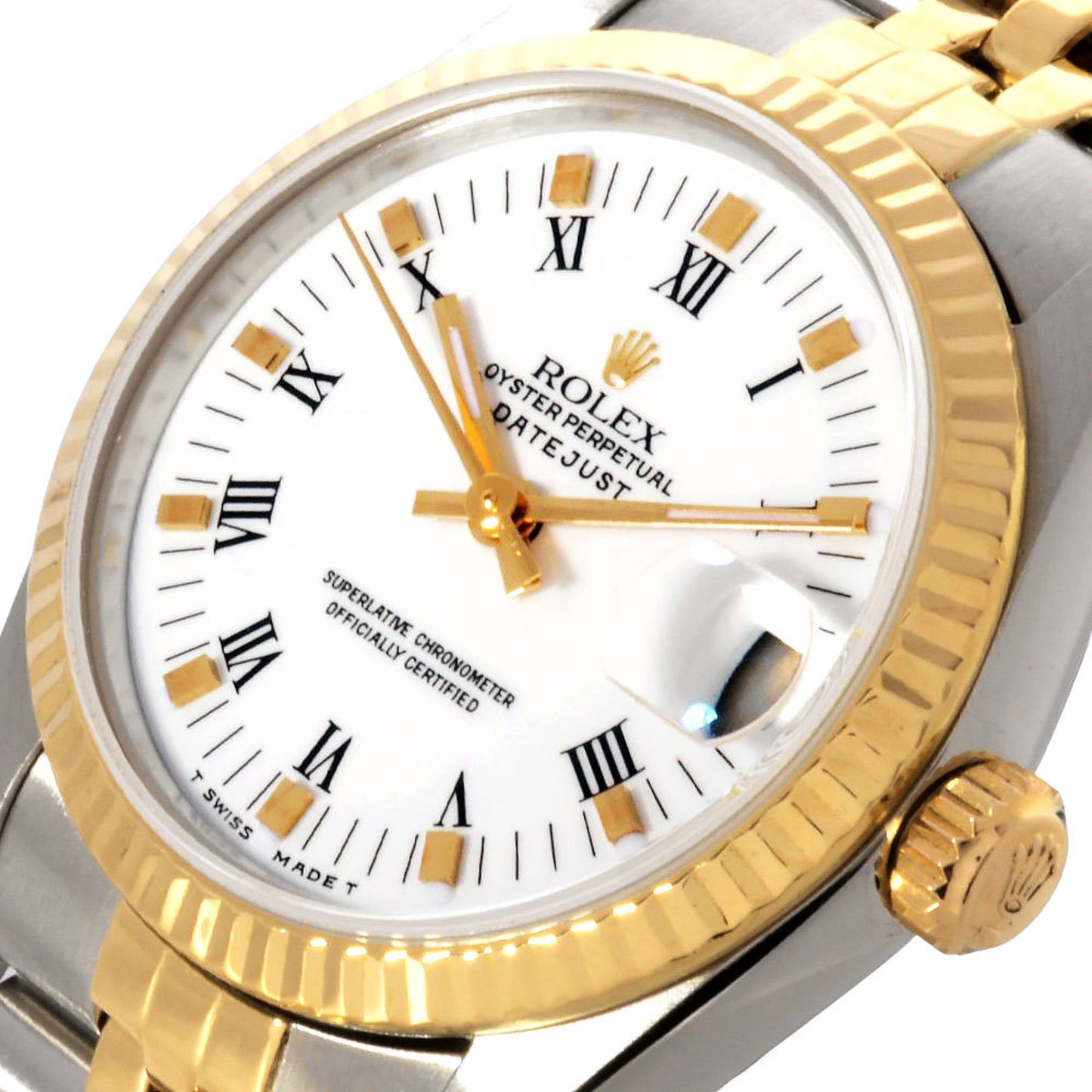 Rolex ROLEX 68273 Datejust 7-digit 88 series watch automatic white dial YG x SS combination ladies