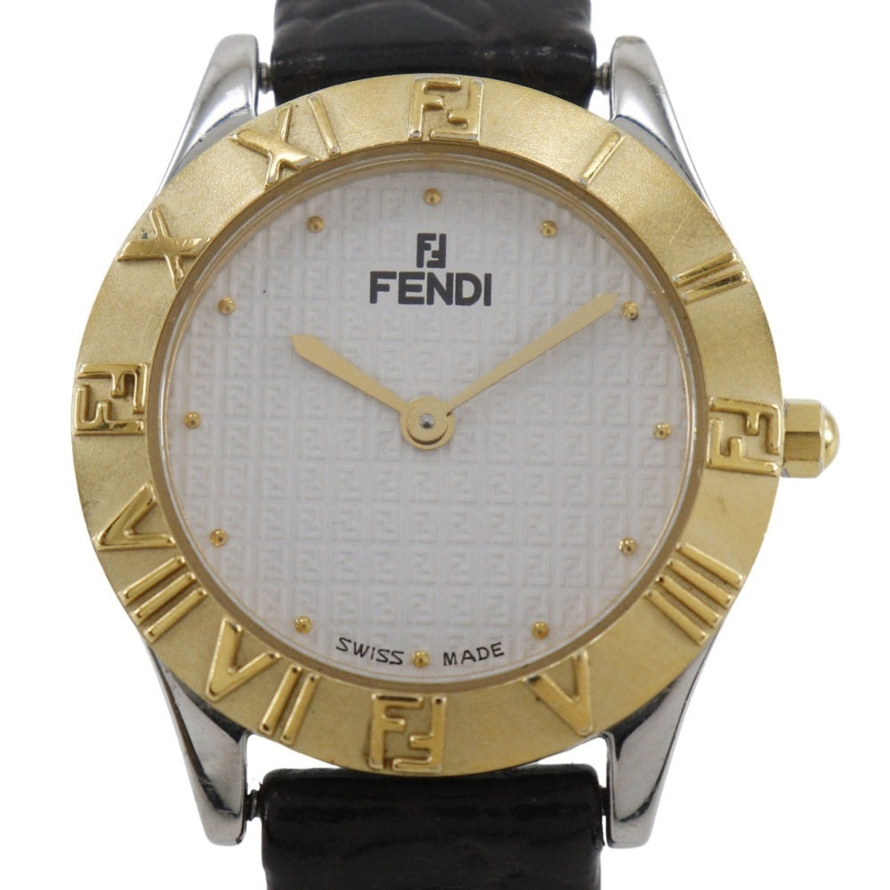 Fendi FENDI Watch 2000L Gold Plated x Stainless Steel Quartz Analog Display White Dial Women's — Good