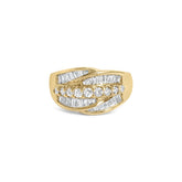 14K Yellow Gold 1.00 Cttw Diamond Cocktall Cluster 5 Stone Ring (H-I Color, SI1-I1 Clarity) - Ring Size 7