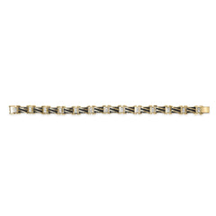 Men's 14K Yellow Gold Plated .925 Sterling Silver 2.0 Cttw Black Diamond Statement Link Bracelet