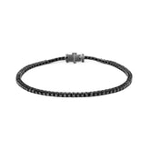 Black Rhodium Plated .925 Sterling Silver 5.00 Cttw Black Diamond Tennis Bracelet (Black Color, I2-I3 Clarity) - 8.5 Inches