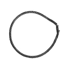 Black Rhodium Plated .925 Sterling Silver 5.00 Cttw Black Diamond Tennis Bracelet (Black Color, I2-I3 Clarity) - 8.5 Inches