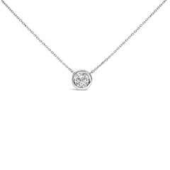 .925 Sterling Silver 7MM Bezel Set Created Gemstone Pendant Necklace - 18" Inches