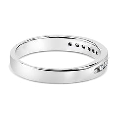 18K White Gold 1/4 Cttw Channel Set Brilliant Round-Cut Diamond Classic 11 Stone Wedding Band Ring (E-F Color, I1-I2 Clarity)