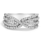 10K White Gold Diamond Bypass Ring (1 Cttw, G-H Color, SI2-I1 Clarity)