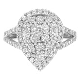 .925 Sterling Silver Diamond Cluster Ring (1 1/2 Cttw, H-I Color, I1-I2 Clarity)