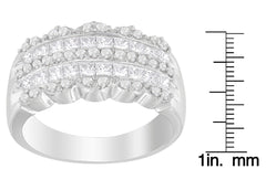 14K White Gold 1 1/7ct. TDW Round and Princess-Cut Diamond Ring(H-I, SI2-I1)