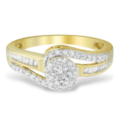 10K Yellow Gold Diamond Cluster Ring (1/2 Cttw, I-J Color, I2-I3 Clarity)