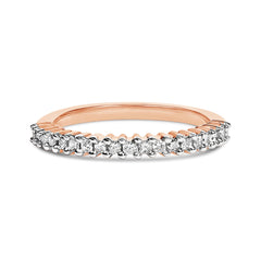 10K Rose Gold Plated Sterling Silver 1/3 Cttw Diamond Band Ring