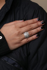 .925 Sterling Silver 2.00 Cttw Diamond Fashion Multi Row Cocktail Ring (H-I Color, I2-I3 Clarity)