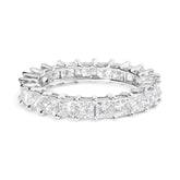 14K White Gold 3.0 Cttw Princess Lab Grown Diamond Eternity Band Ring (F-G Color, VS1-VS2 Clarity)